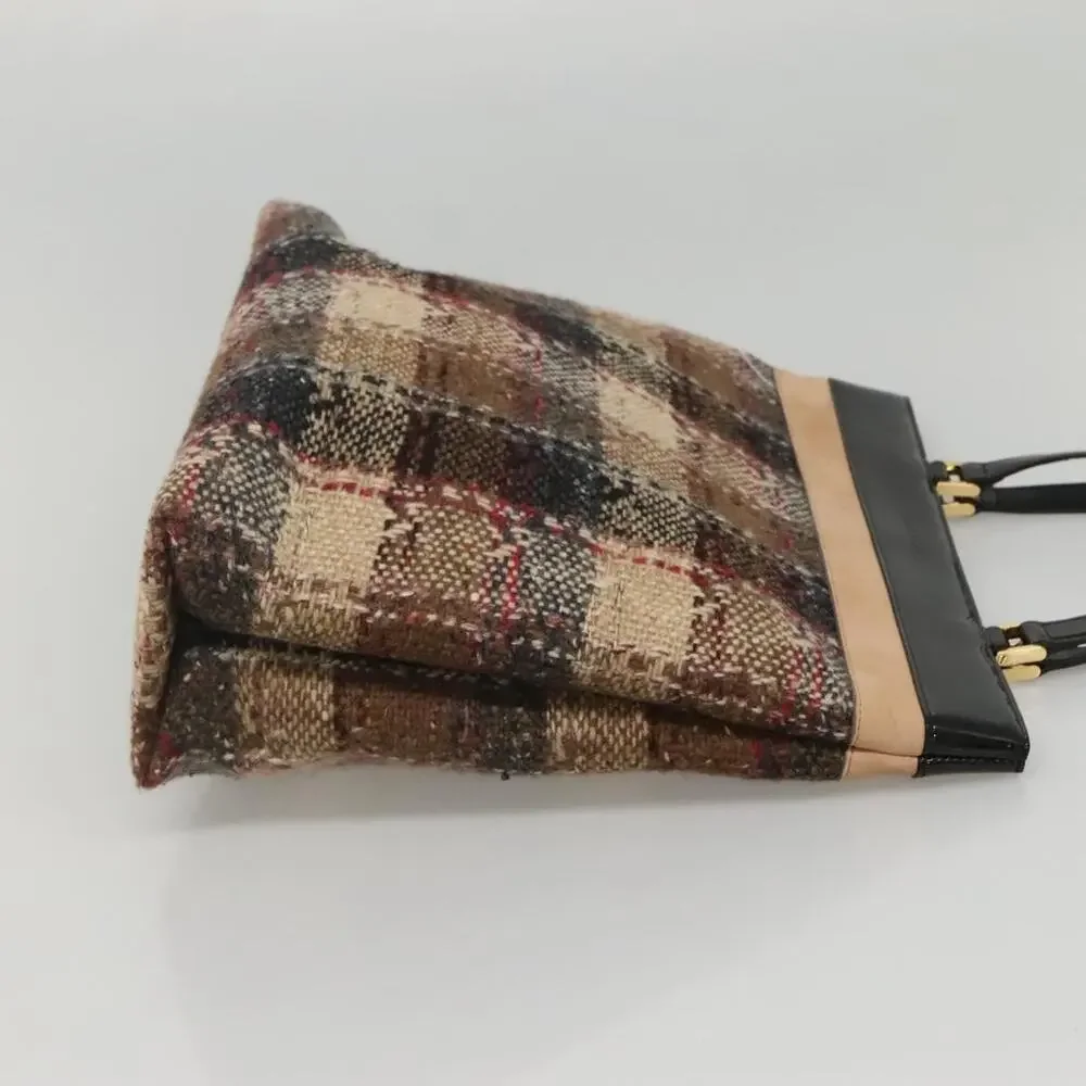 Burberry Nova Check Wool Tote Bag Beige